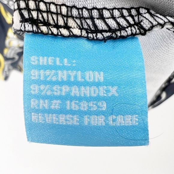 ✅J.McLaughlin Gold Chain Print Metallic NYLON/SPANDEX MEDIUM  White Silver Split - Picture 5 of 5